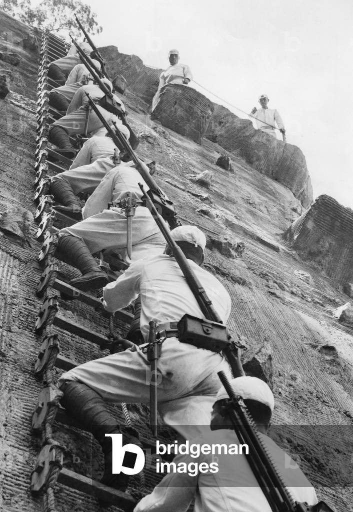 Japanese soldiers during an exercise, 1935 (b/w photo)