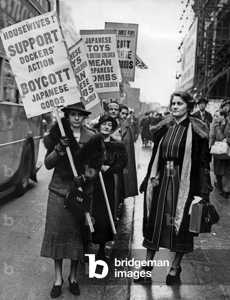 Demonstration in London, 1938 (b/w photo)