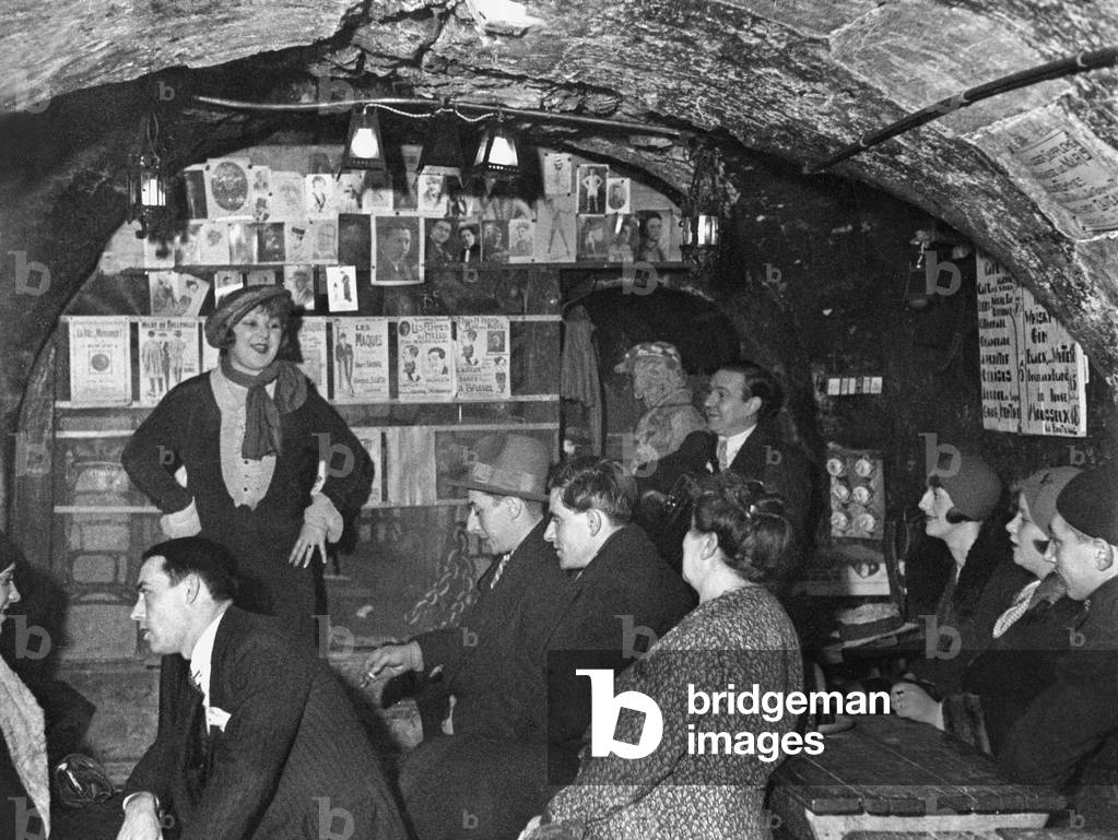 Cellar bar in Montmartre (b/w photo)