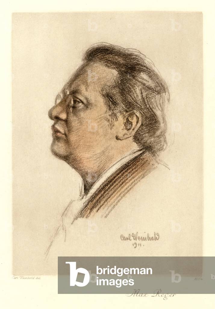 Max Reger, 1911 (colour litho)