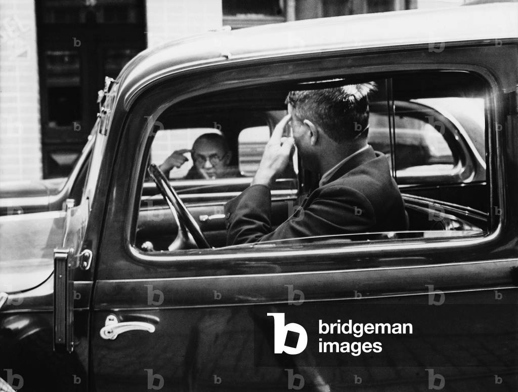 Aggression while driving, 1939 (b/w photo)
