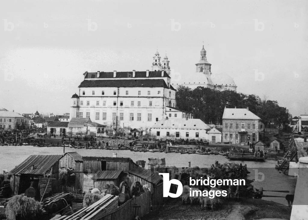 Jesuit church and monastery in Pinsk, 1935 (b/w photo)