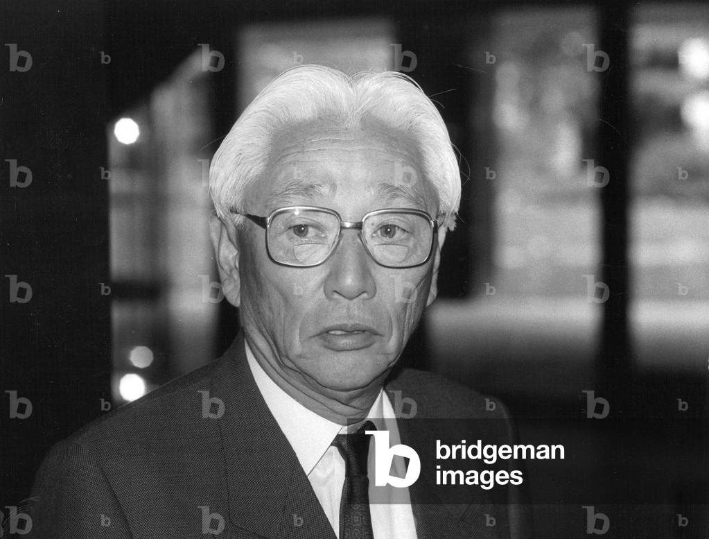 Akio Morita, chief executive of Sony Corp (b/w photo)