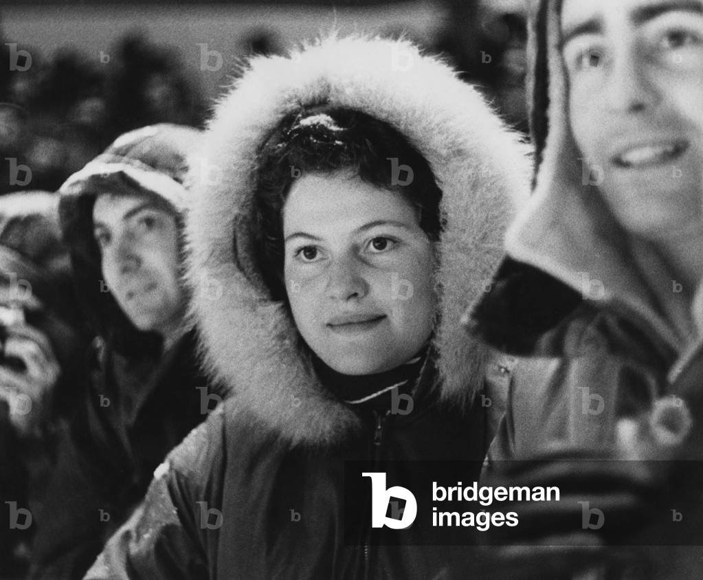 Inuit girls in Greenland, 1950s (b/w photo)