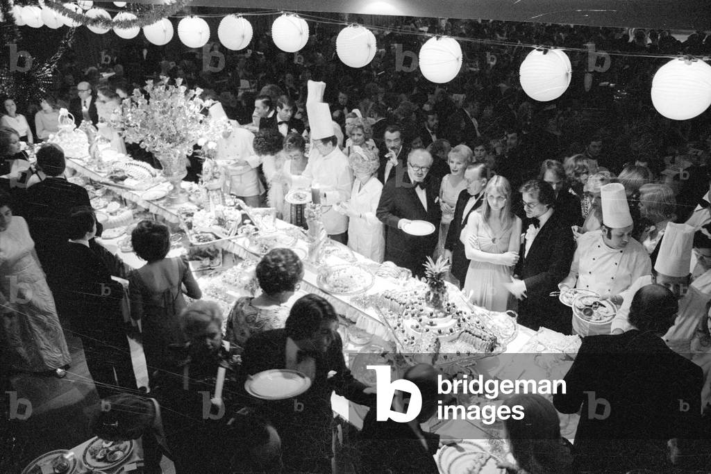 The German Film Ball in Munich, 1974 (b/w photo)