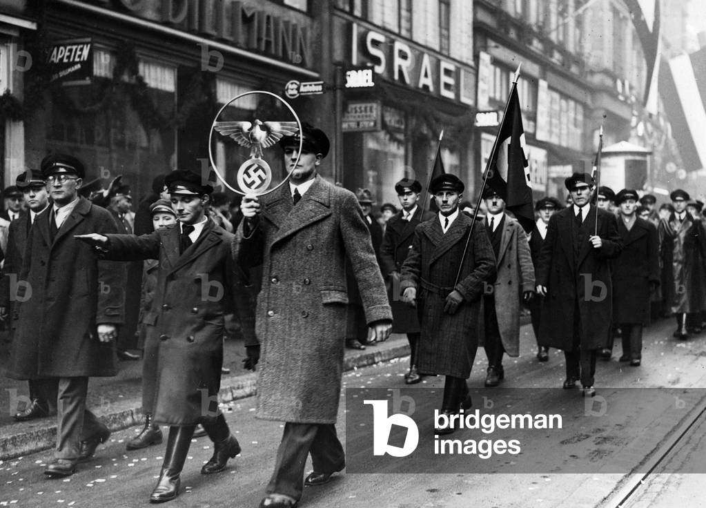 Celebrations after the Saar referendum, 1935 (b/w photo)