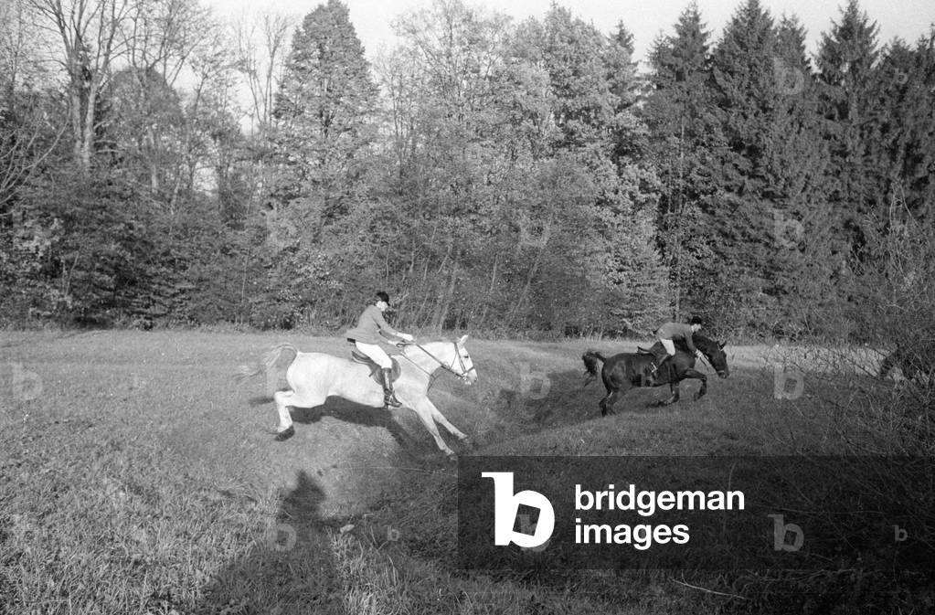 Par force hunt in Salzburg 1965 (b/w photo)
