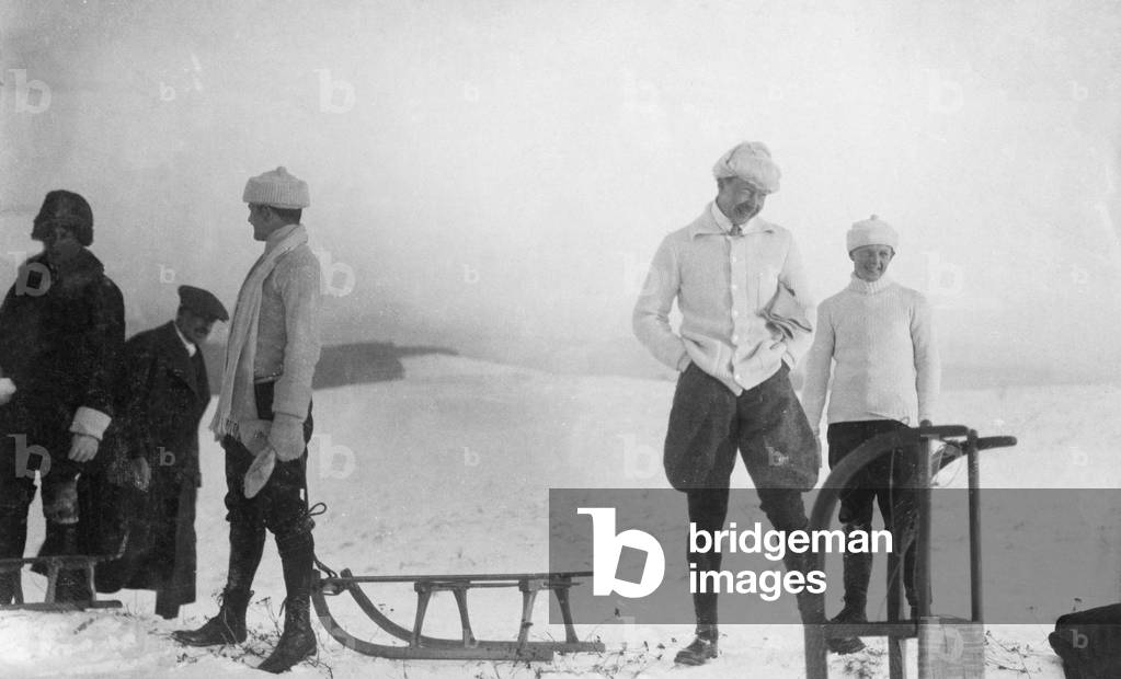 Crown Prince Wilhelm sledding in Danzig-Langfuhr, 1912