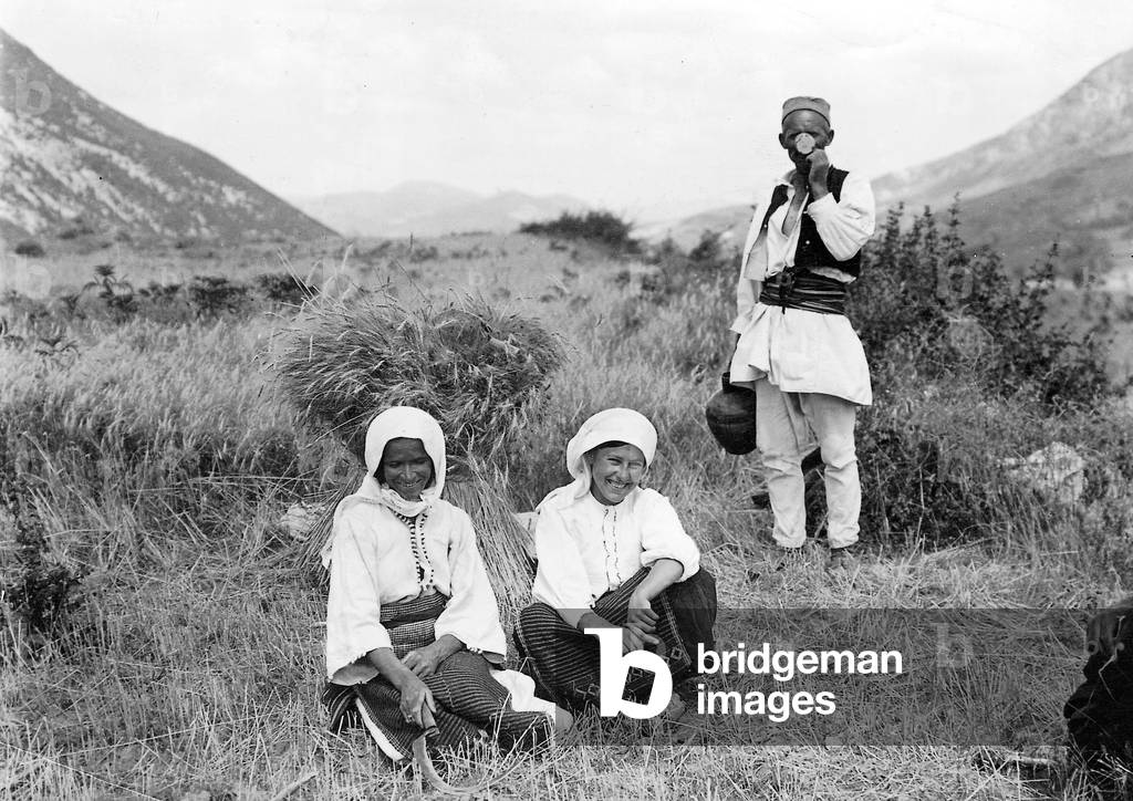 Albaniens on the field, 1935 (b/w photo)