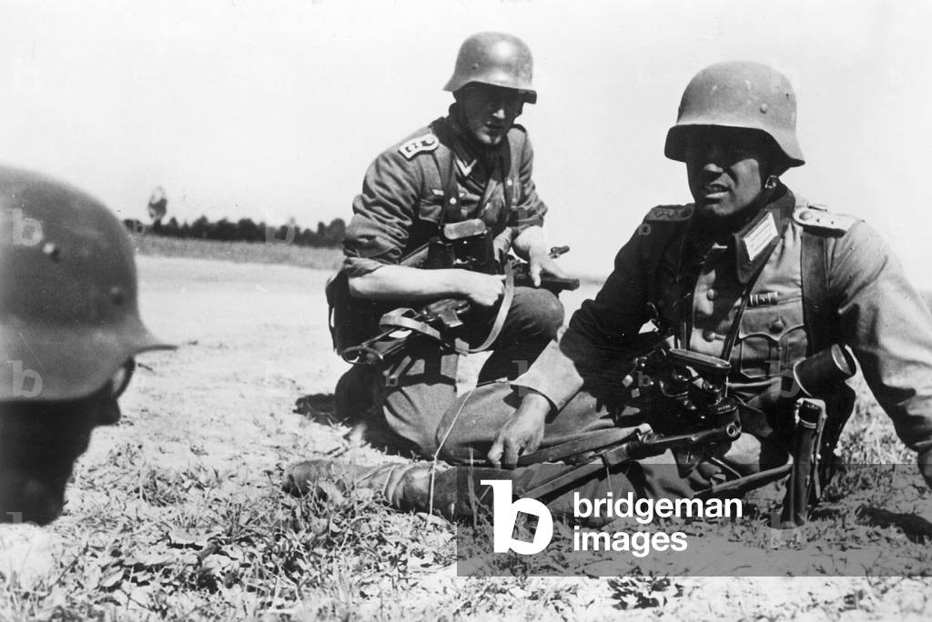 A Briefing at the Eastern Front, 1941 (b/w photo)