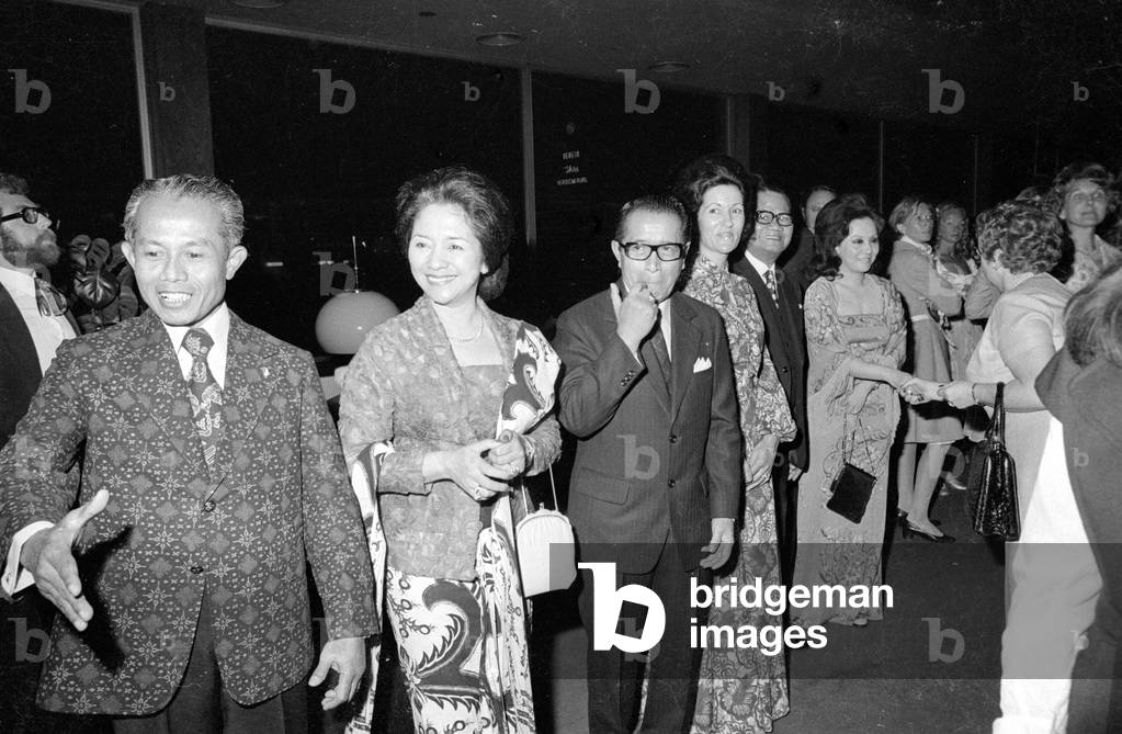 Fashion show at the Holiday Inn, 1974 (b/w photo)