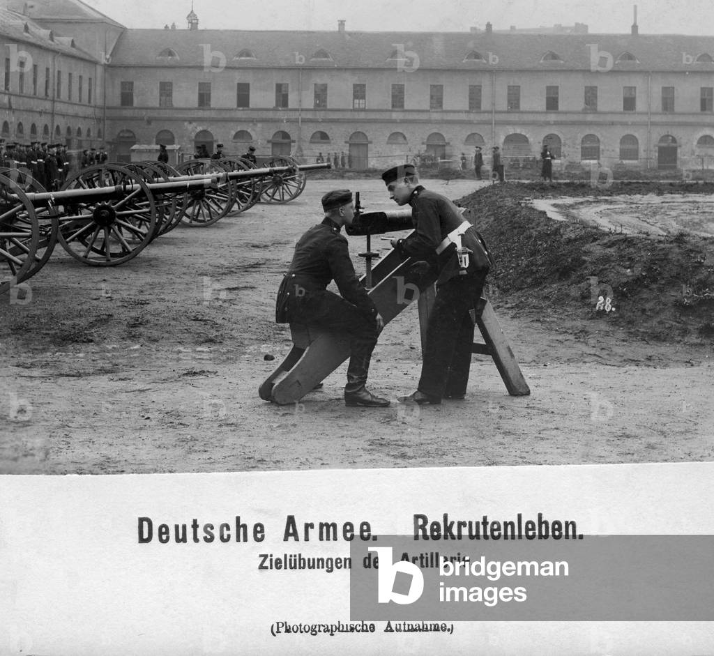 Recruits at target practice, 1902 (b/w photo)