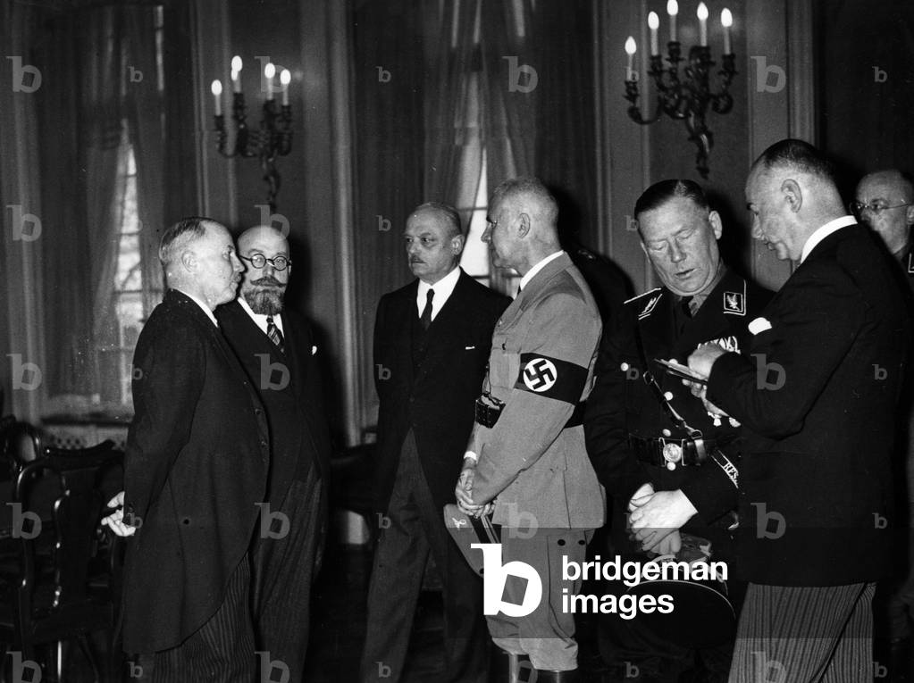 Wilhelm Frick during the ceremonial transfer of the Saar region, 1935 (b/w photo)