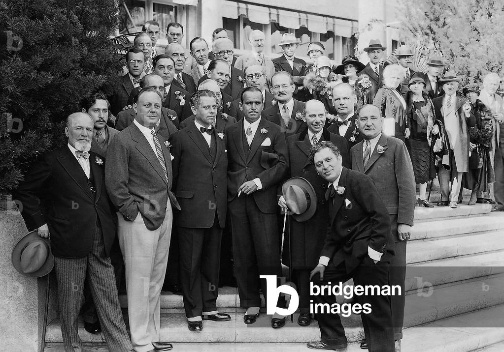 Emil Jannings, Max Reinhardt and Douglas Fairbanks, 1928 (b/w photo)