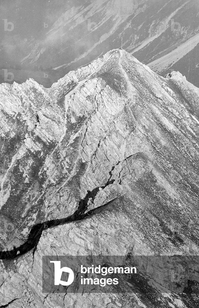 View of the Allgaeu Alps, 1959 (b/w photo)