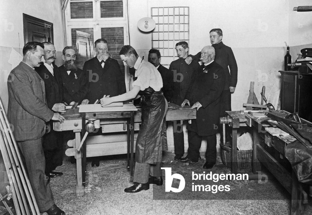 Prince Friedrich Siegismund as craftsman, c.1910 (b/w photo)