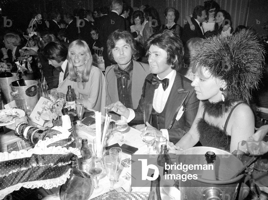 Chris Roberts and Rex Gildo at the German Film Ball in Munich, 1974 (b/w photo)