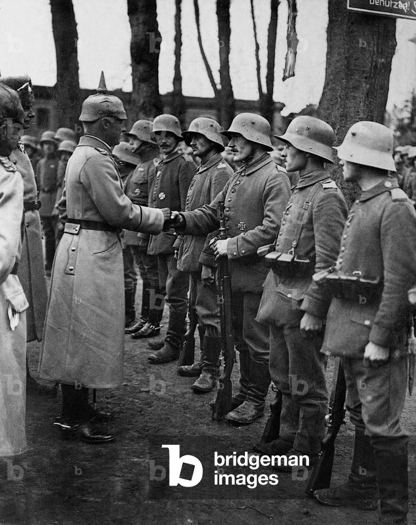 Crown Prince Rupprecht of Bavaria bestows orders, 1917 (b/w photo)