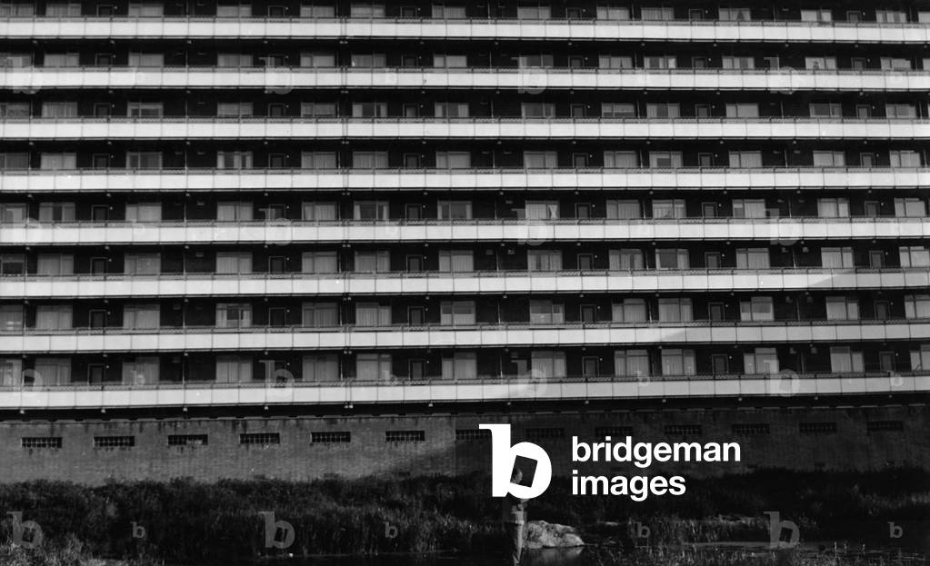 Facade of a house in Holland (b/w photo)