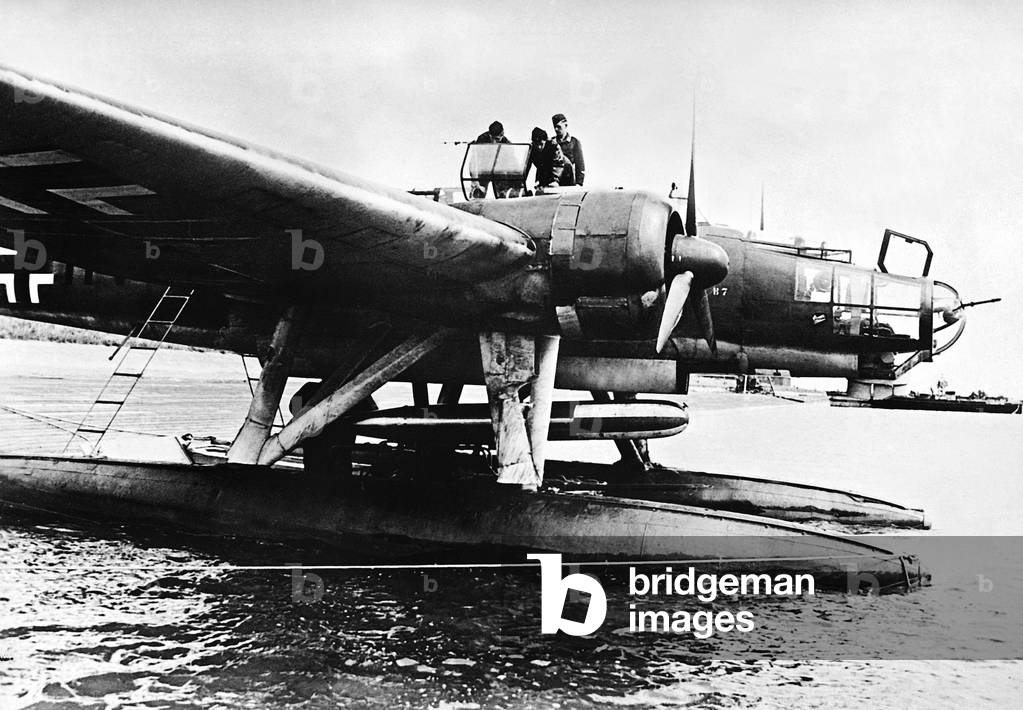 German seaplane Heinkel He 115, 1941 (b/w photo)