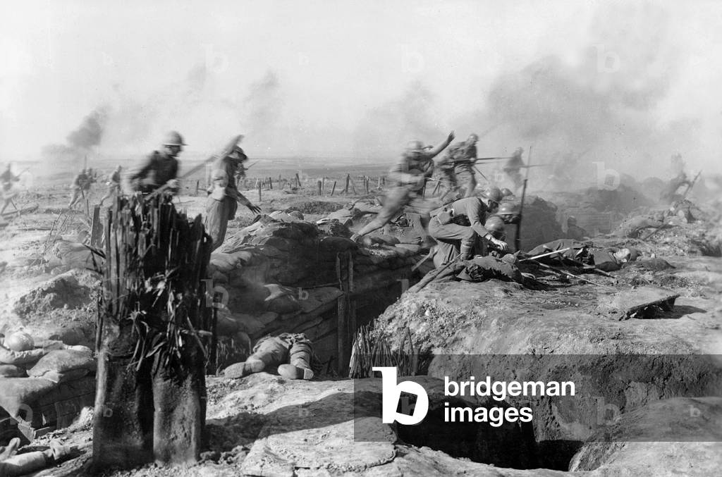 French attack in 'All Quiet on the Western Front' (b/w photo)