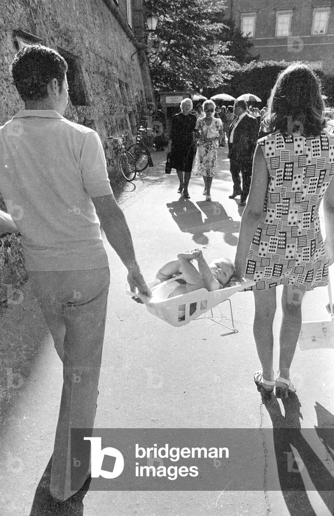 Salzburg at the time of the festival, 1971 (b/w photo)