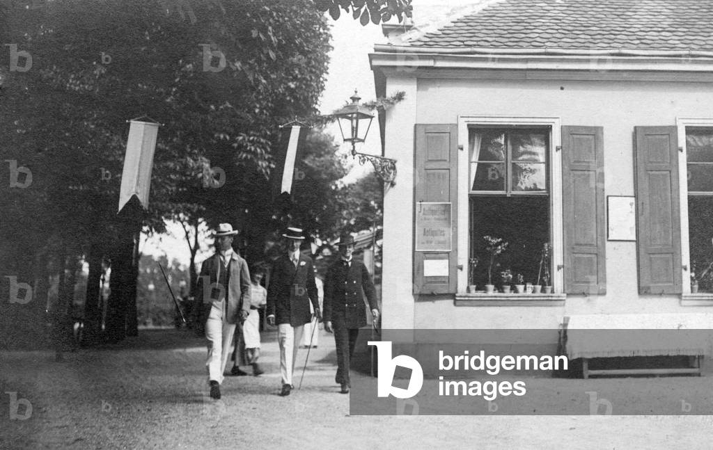 Prince Oskar of Prussia at the Bayreuth Festival, 1908 (b/w photo)