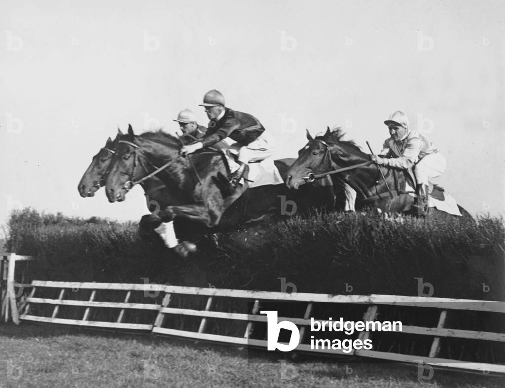 Grand steeplechase in Karlshorst, 1938. (b/w photo)
