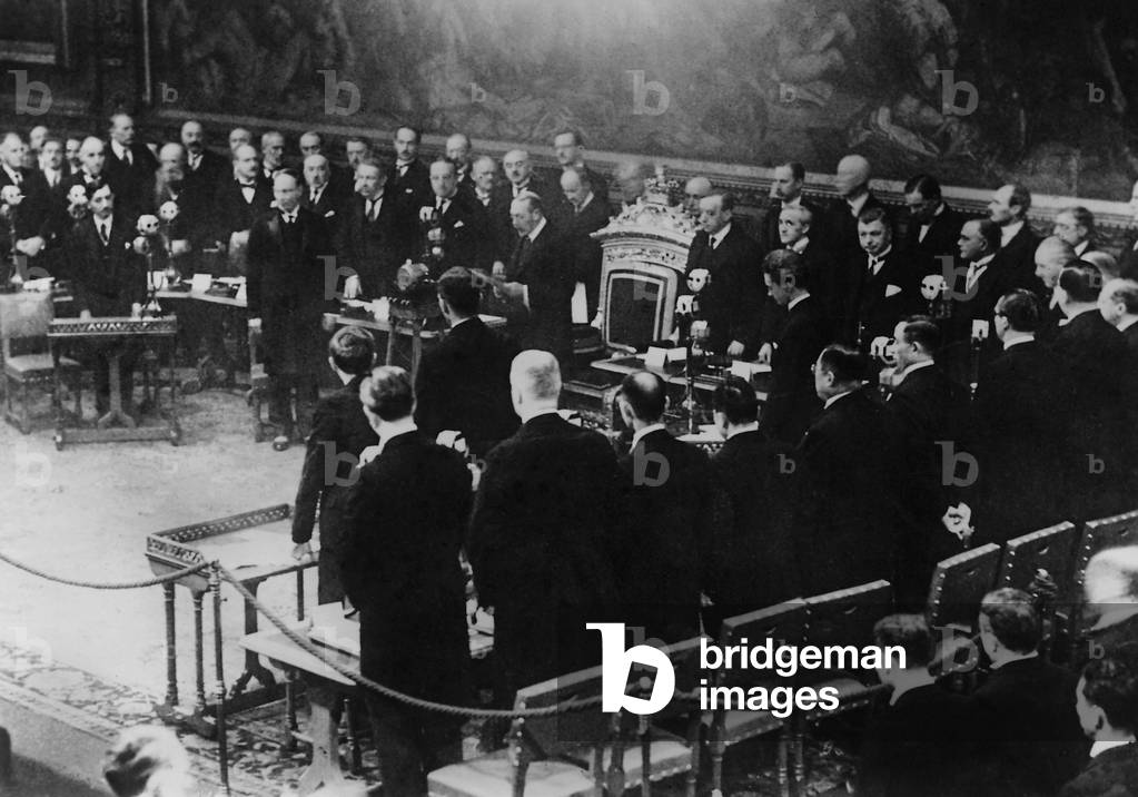King George V at the opening of the London Naval Conference, 1930 (b/w photo)