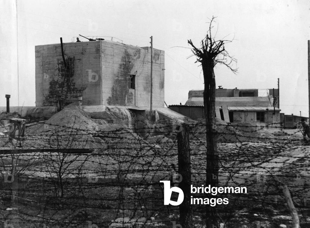 German coastal fortification on the Atlantic Wall (b/w photo)
