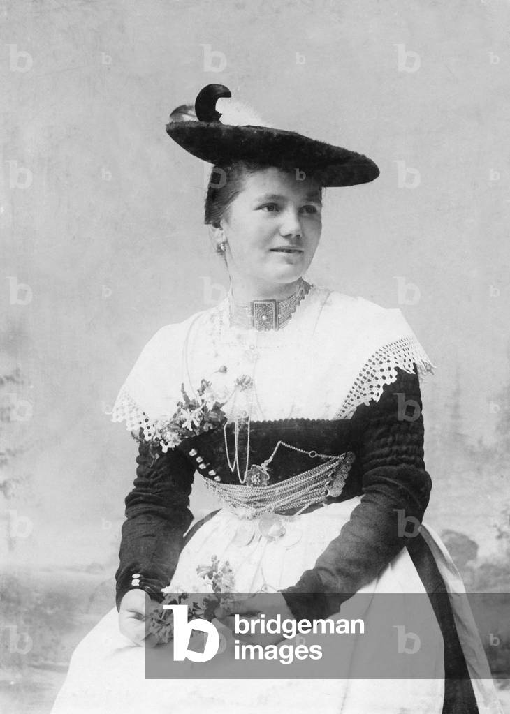 Alpine costume, 1905 (b/w photo)