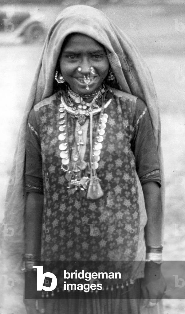 Indian bride (b/w photo)