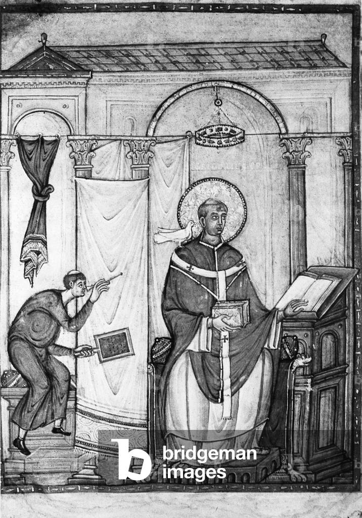 Gregory the Great, circa 983 (b/w photo)