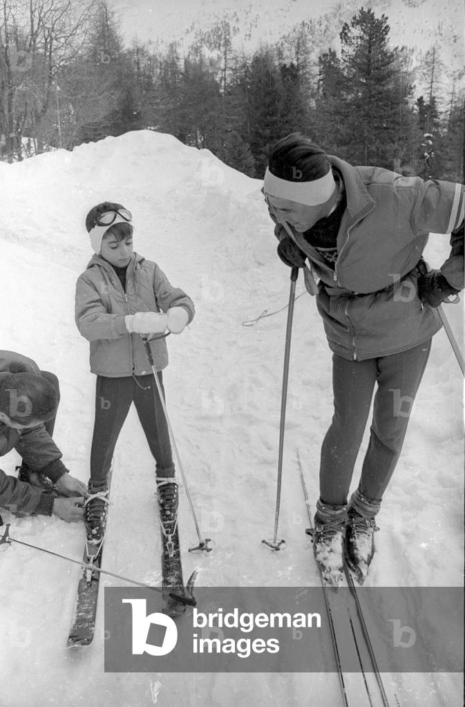 Cyrus Reza Pahlavi in St. Moritz, 1968 (b/w photo)