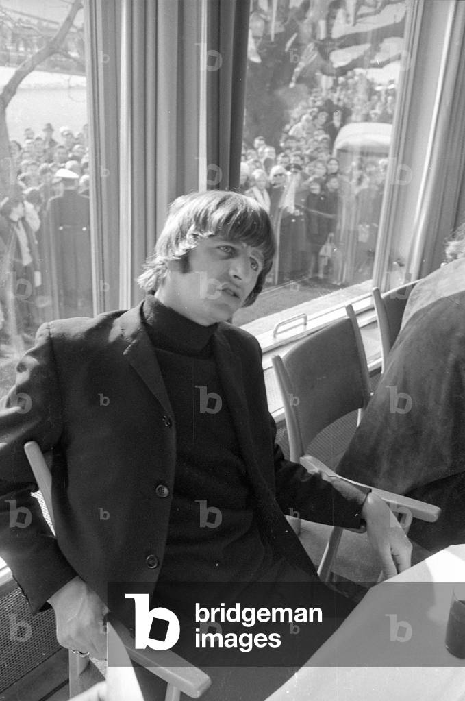 The Beatles in Salzburg, 1965 (b/w photo)