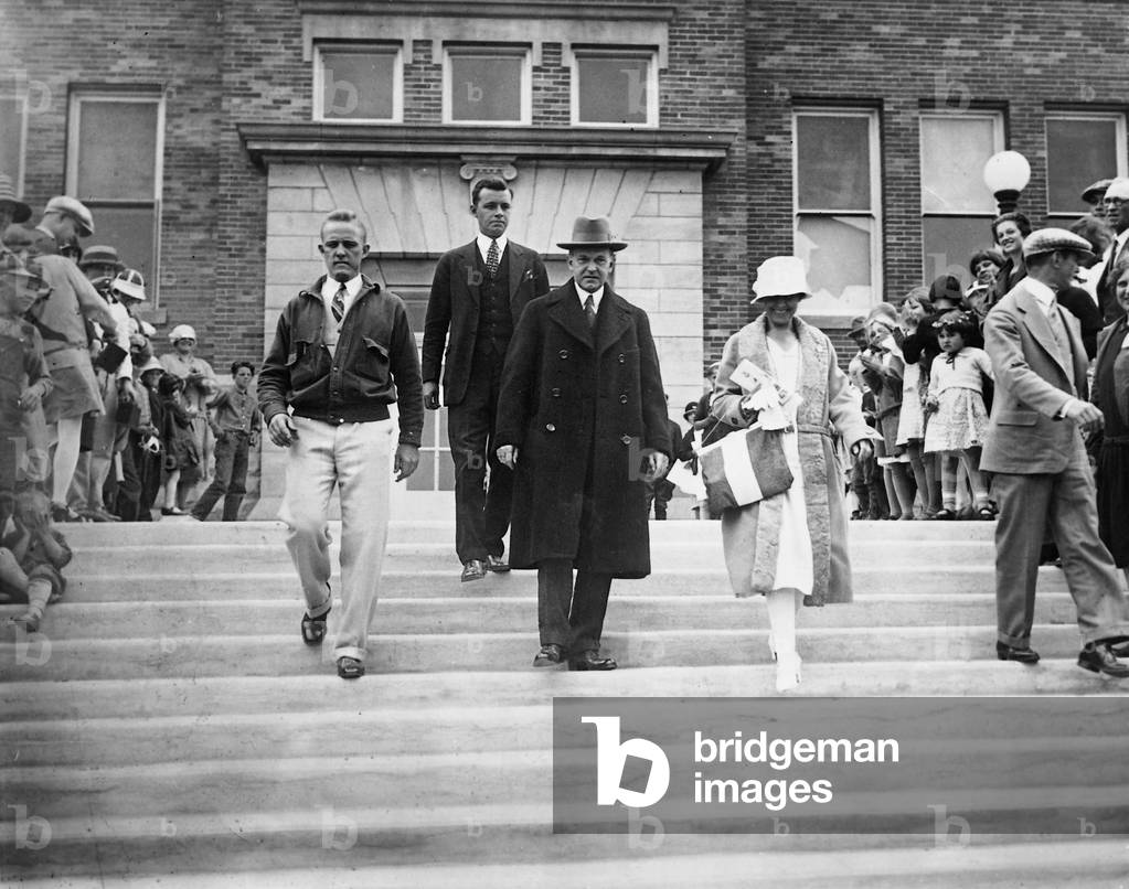 Calvin J. Coolidge with bodyguards, 1927 (b/w photo)