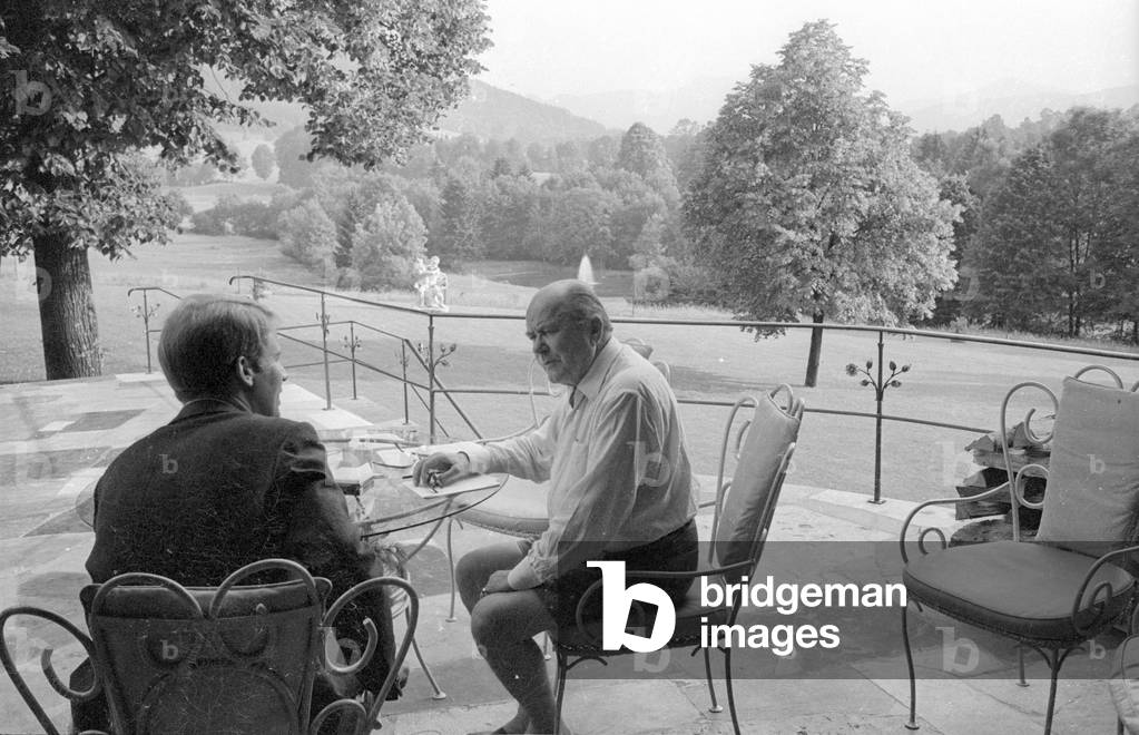 Carl Underberg on the Schwaerzenberg estate on Tegernsee lake, 1966 (b/w photo)