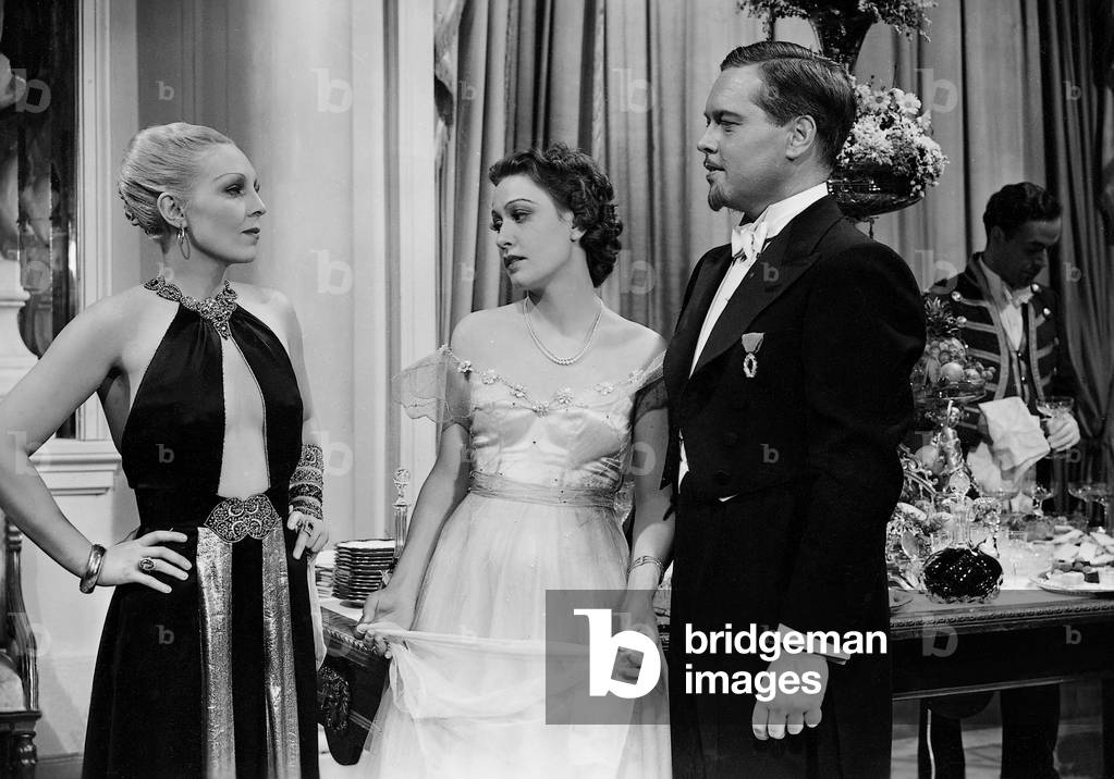 Hilde Koerber, Heli Finkenzeller and Hans Brausewetter in 'My Son the Minister', 1937 (b/w photo)