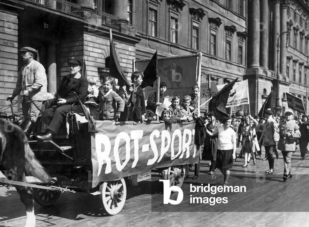 Rotsport wagon at a rally on May Day  in Berlin, 1930