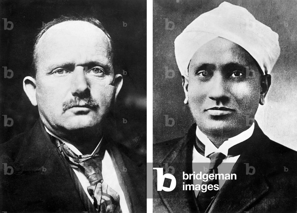 Hans Fischer and Chandrasekhara Venkata Raman (b/w photo)