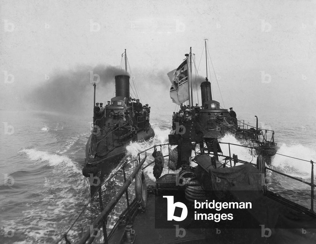 German torpedo boats during WWI (b/w photo)