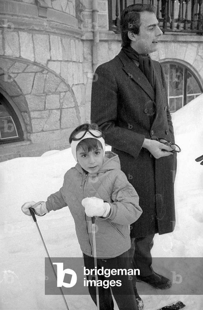 Cyrus Reza Pahlavi in St. Moritz, 1968 (b/w photo)