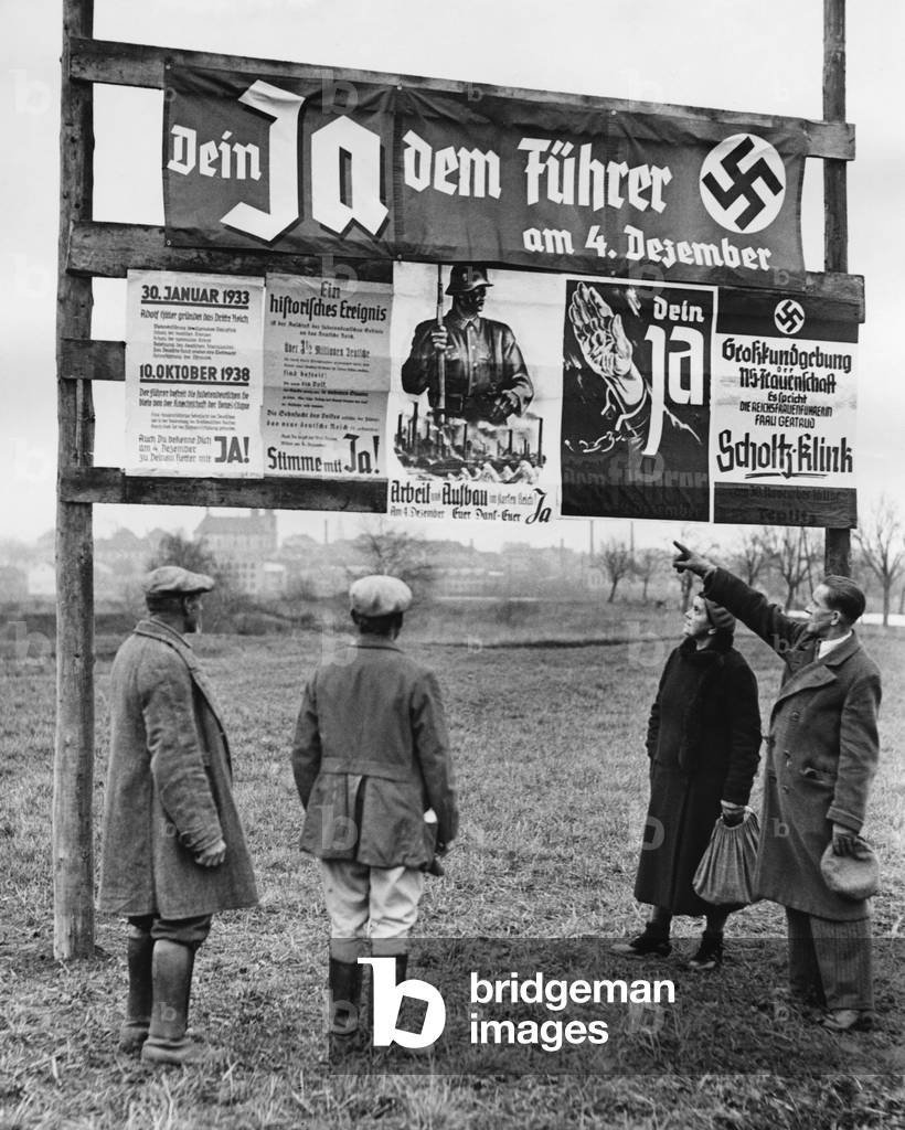 Election posters in Dux, 1938