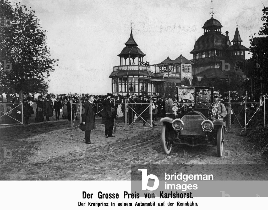 Crown Prince Wilhelm of Prussia in a car, 1907