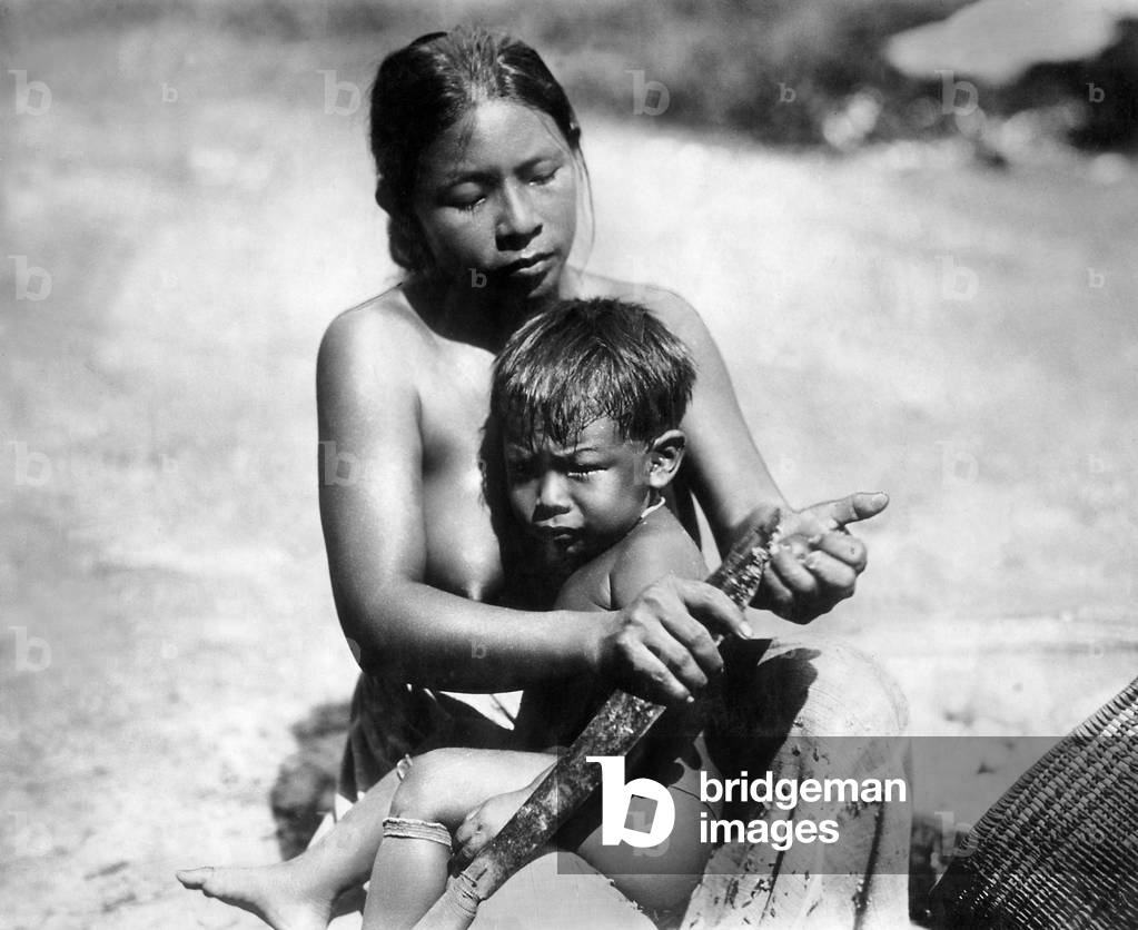 Amazon Indian woman with her child, 1927 (b/w photo)