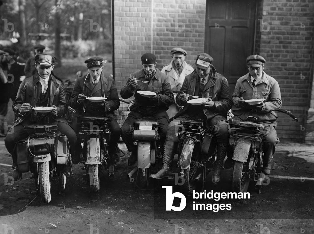 Motorcycles, 1928 (b/w photo)
