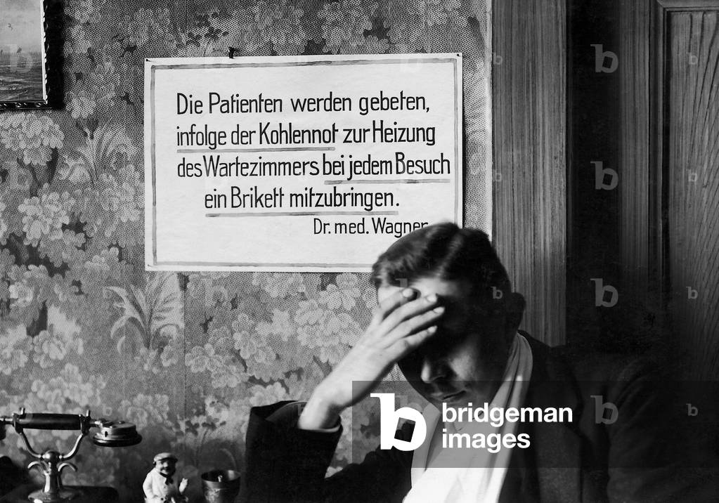 Shortage of coal in Germany, 1920 (b/w photo)