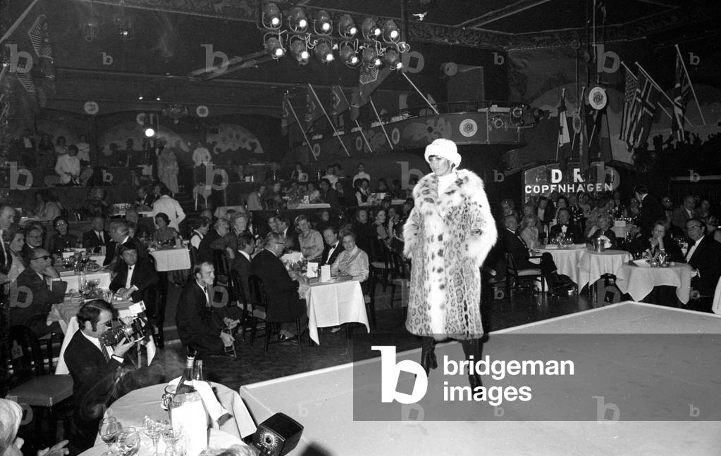 Fashion show in Switzerland, 1974 (b/w photo)