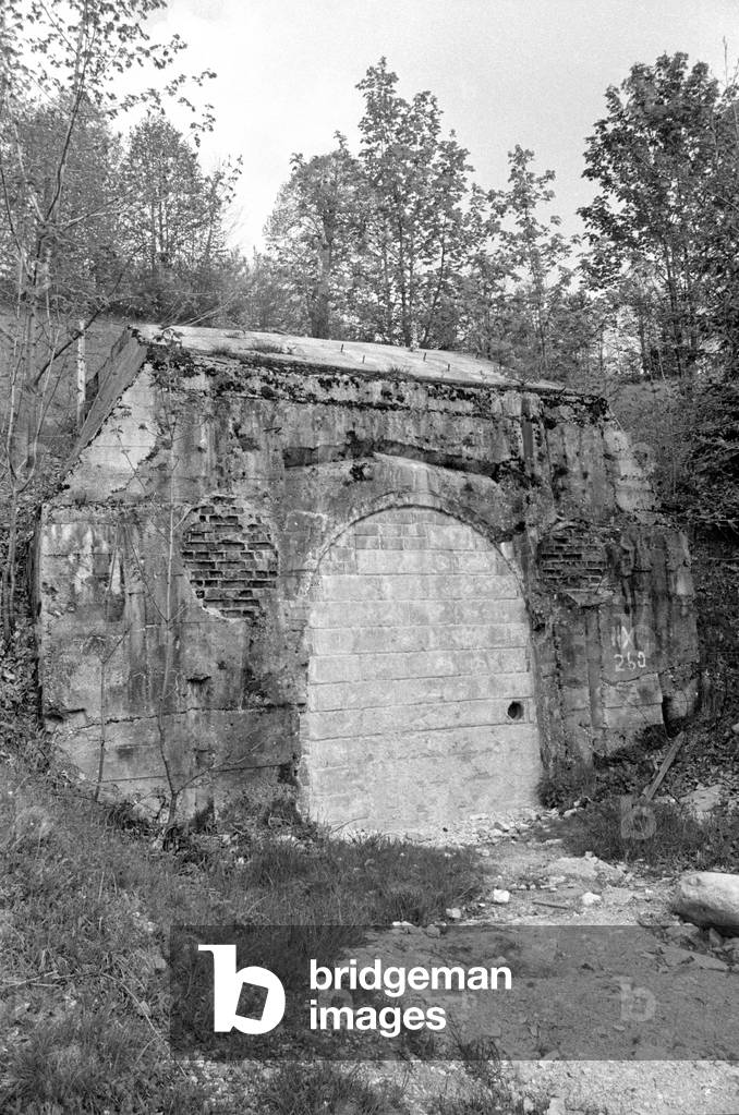 Bunker system on the Obersalzberg, 1974 (b/w photo)