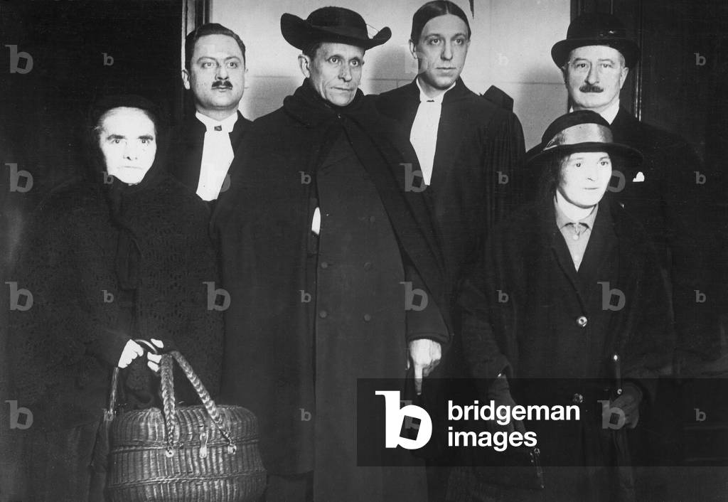 Abused pastor before the court in Melun, 1926 (b/w photo)